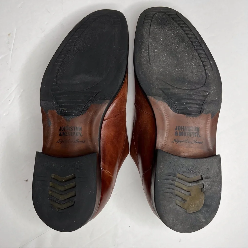 Johnston & Murphy Signature Series Brown Oxford Dress Shoes Size 11